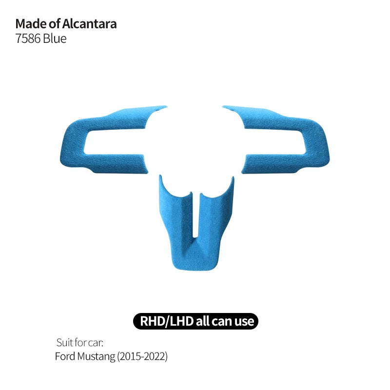 Suede Steering Wheel Panel Trim for Ford Mustang