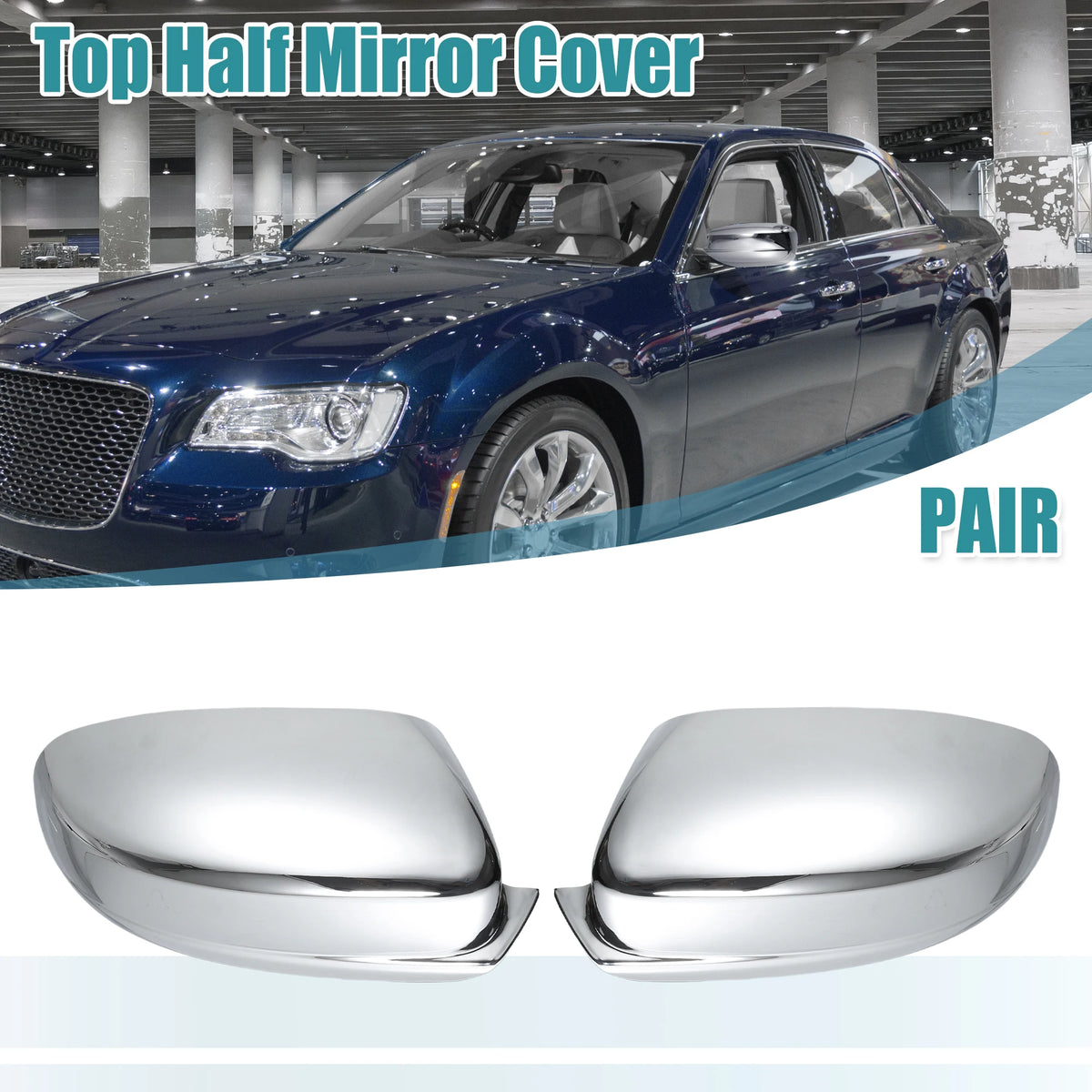 Chrome Mirror Covers for 2011-2022 Chrysler 300 / Dodge Charger, Pair