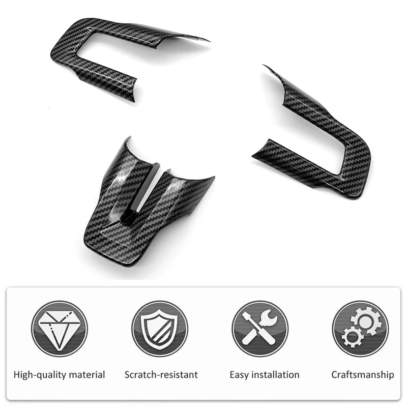Steering Wheel Trim for 2015-2023 Ford Mustang, Carbon-Fiber Look