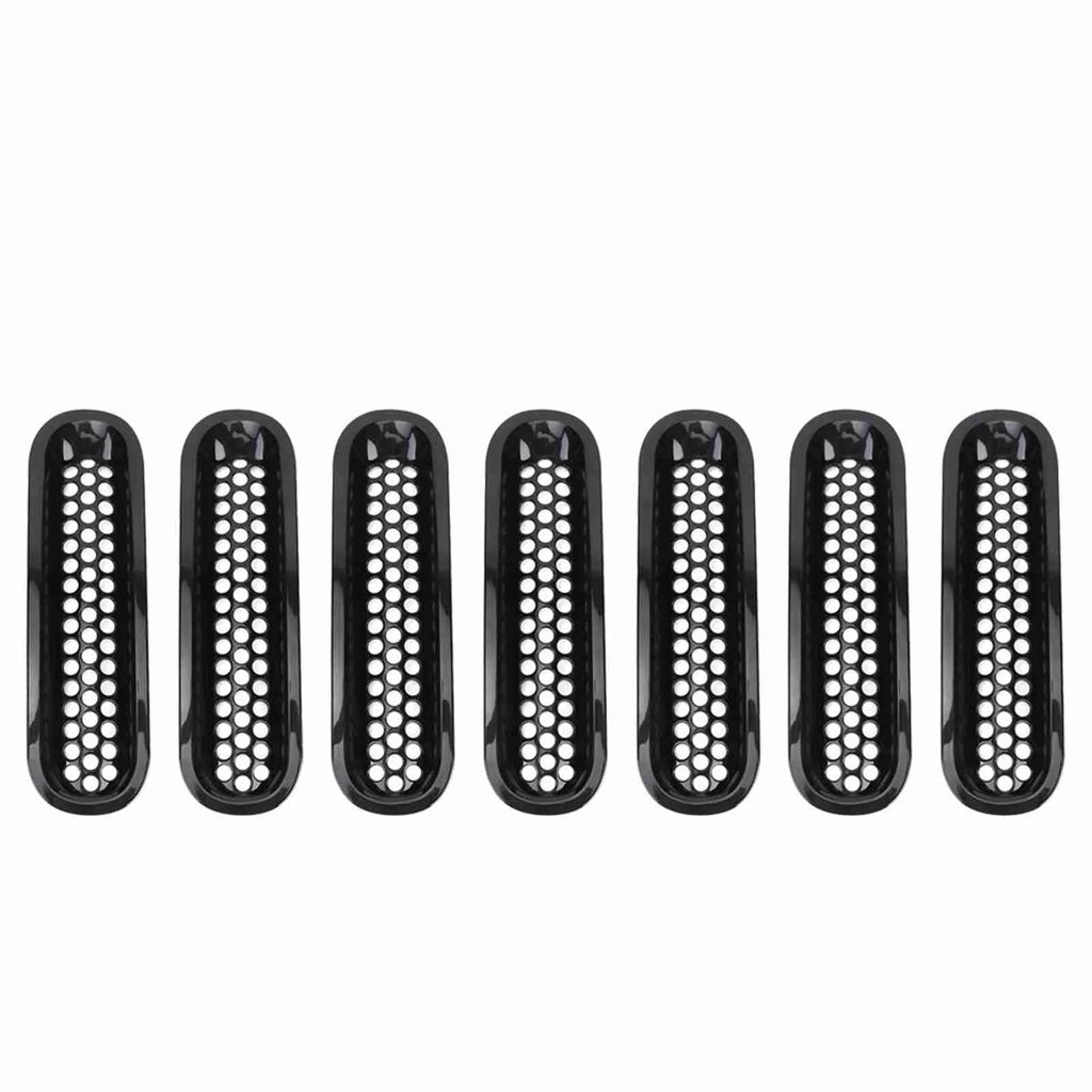 Mesh Grille Inserts for 2007-2015 Jeep Wrangler JK, 7 Pieces