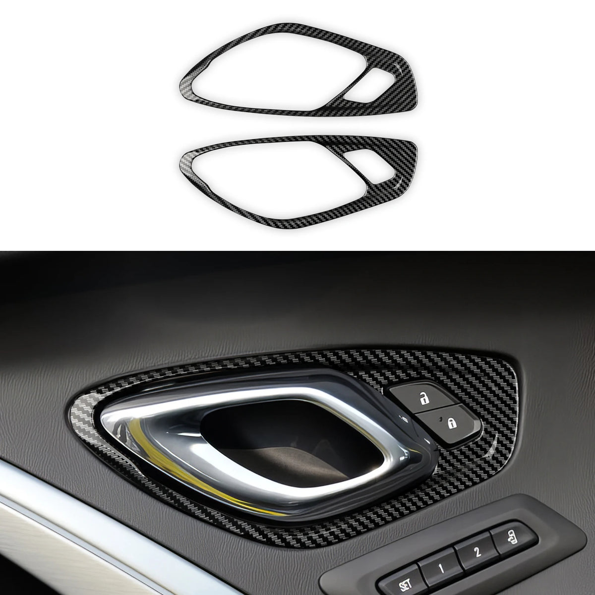 Carbon-Look Steering Wheel Button Panel Cover for 2016-2024 Chevy Camaro
