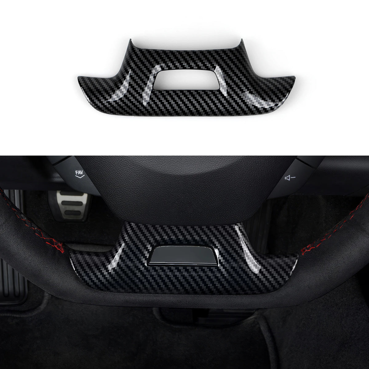 Carbon-Look Steering Wheel Button Panel Cover for 2016-2024 Chevy Camaro