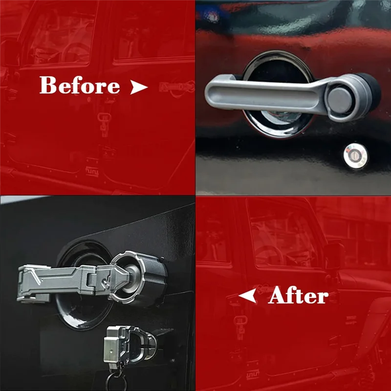 Tailgate Handle for Jeep Wrangler JK, Black or Red