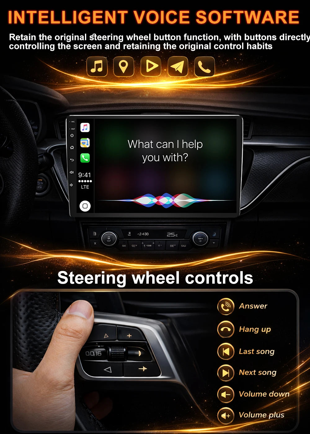 9 in. Android CarPlay Head Unit for 2002-2007 Jeep Liberty