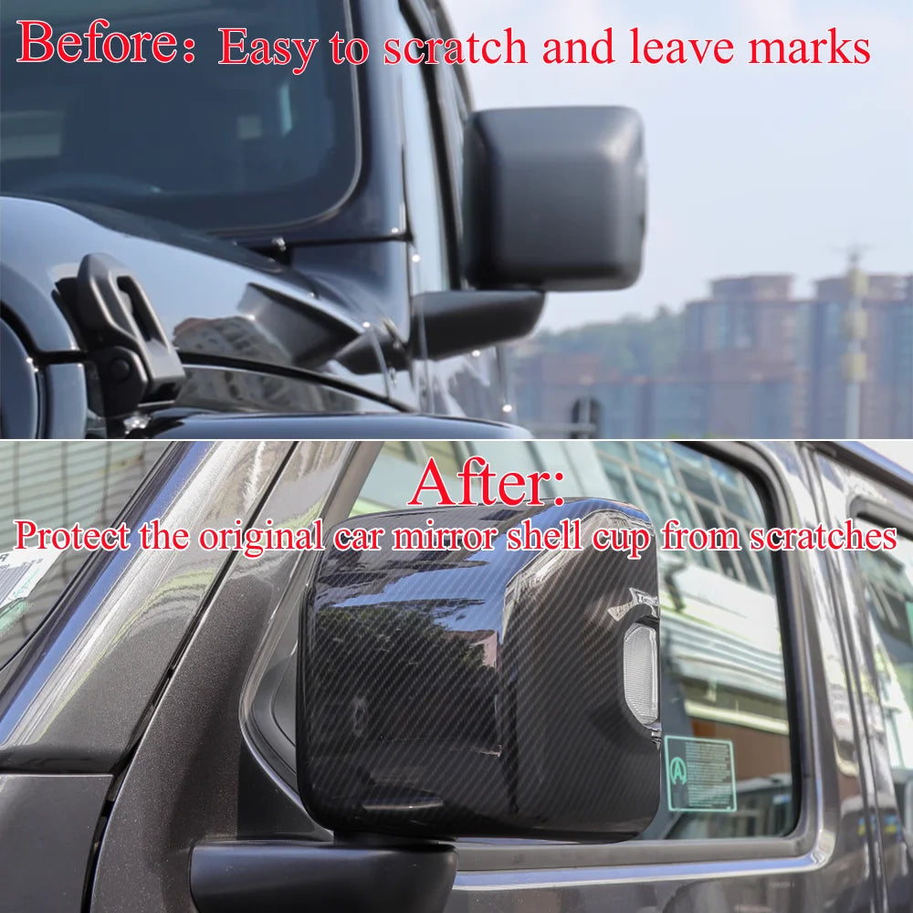 Mirror Covers for 2018-2024 Jeep Wrangler JL, Turn Signal Mirrors