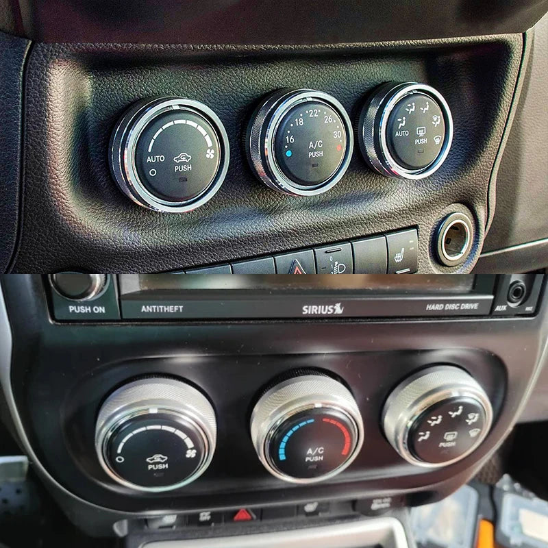 A/C Knob Trim Rings for 2010-2018 Jeep Wrangler JK / Liberty / Compass / Patriot