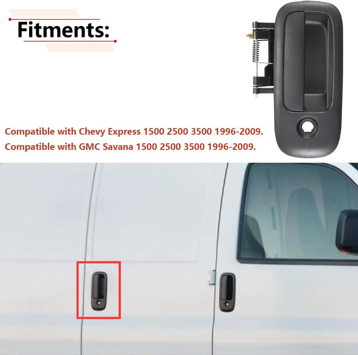 Exterior Door Handle for 1996-2009 Chevy Express / GMC Savana