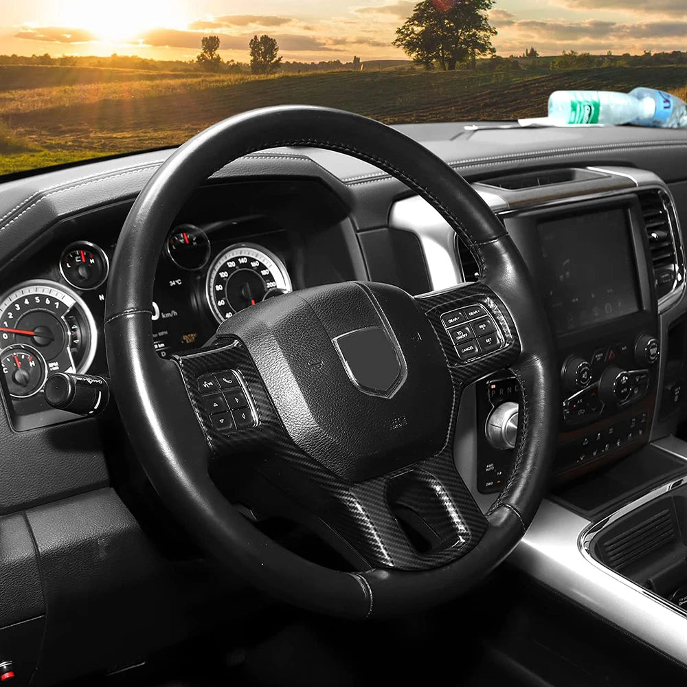 Steering Wheel Trim for 2011-2018 Ram 1500 / 2500 / 3500, Carbon Look