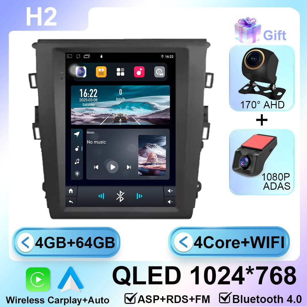 9.7 in. Android 15 CarPlay Head Unit for 2013-2018 Ford Fusion
