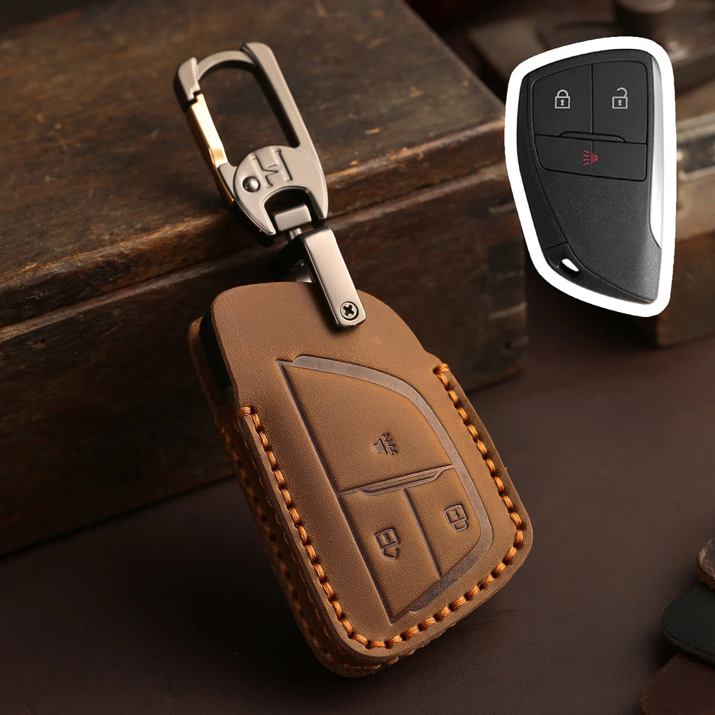 PU Leather Key Fob Cover for Buick Envision, GMC Yukon, Chevy Tahoe / Suburban