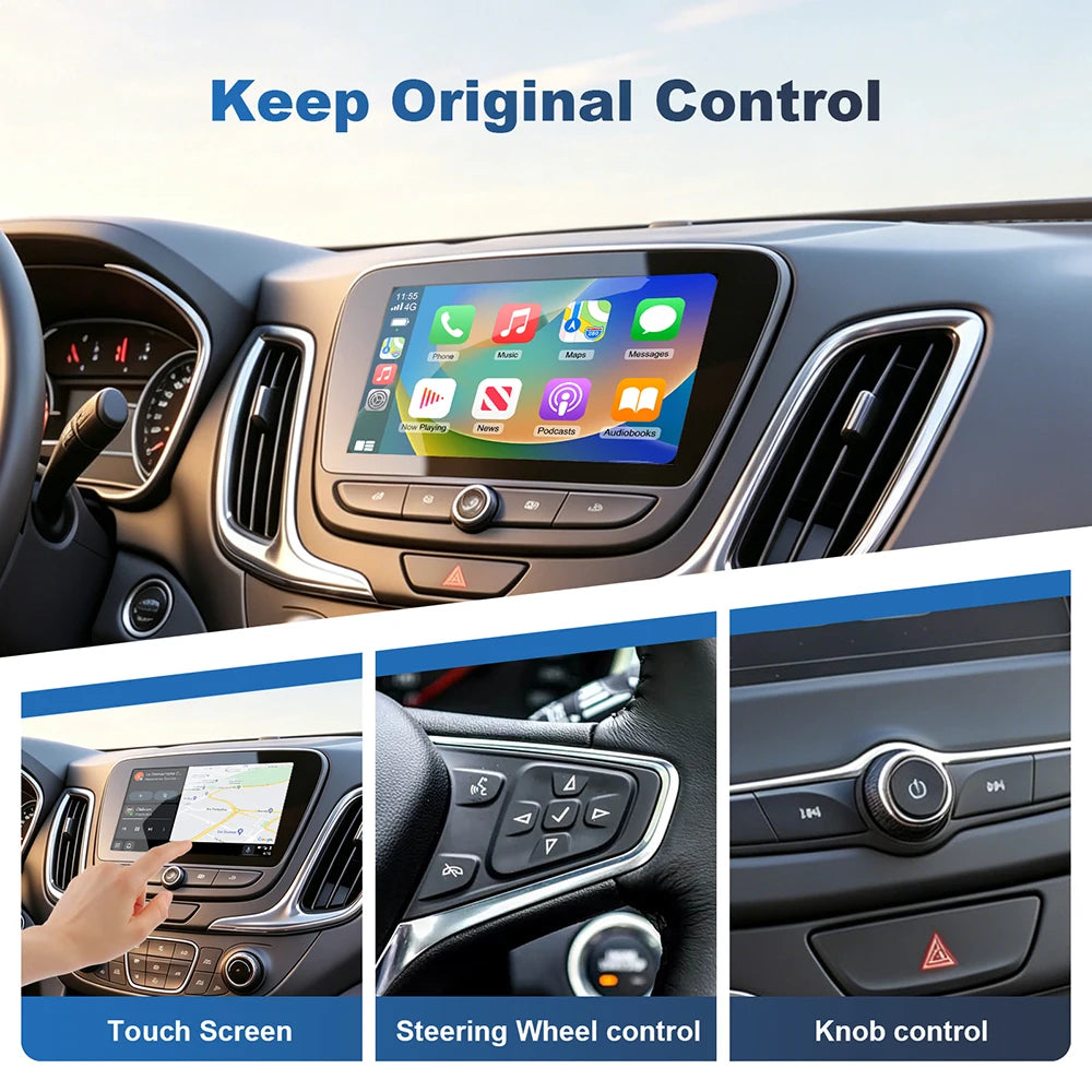Wireless CarPlay Adapter for 2014-2018 Chevy Silverado, 8 in. Screen