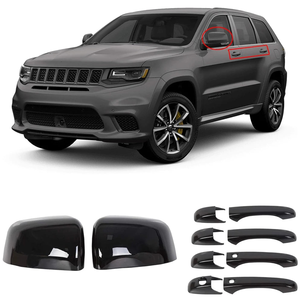 Mirror and Door Handle Covers for 2011-2021 Jeep Grand Cherokee / Durango