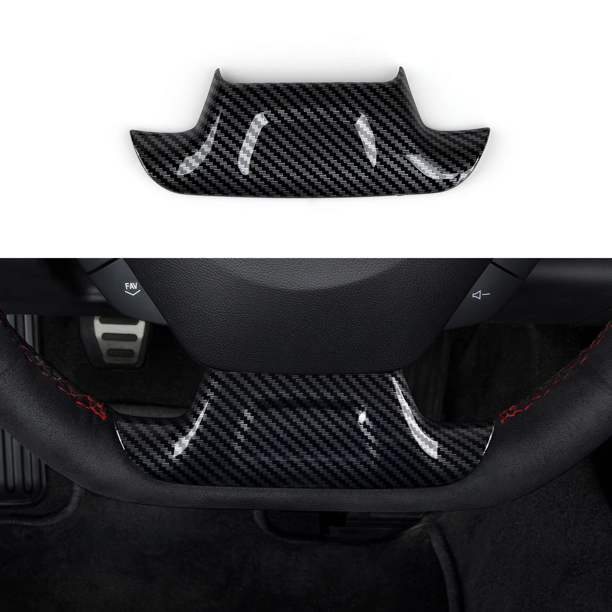 Carbon-Look Steering Wheel Button Panel Cover for 2016-2024 Chevy Camaro