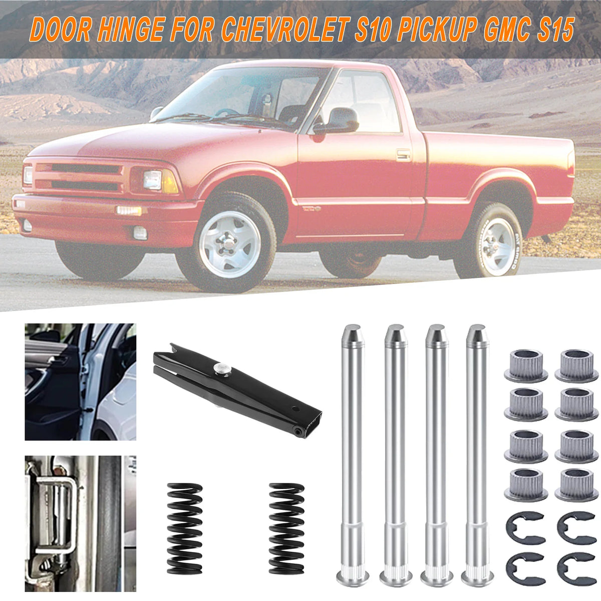 Door Hinge Pin and Bushing Kit for 1994-2004 Chevy S-10 / GMC S-15