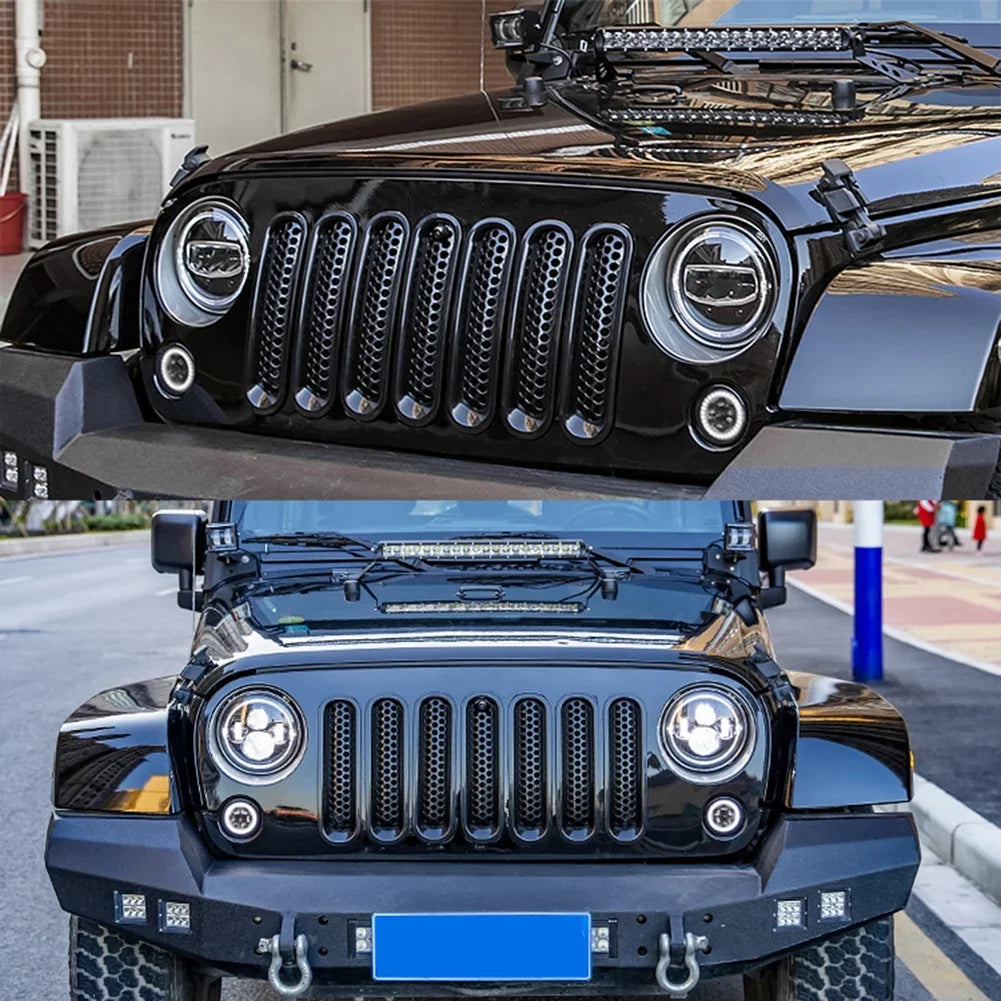 Mesh Grille Insert Kit for 2007-2017 Jeep Wrangler JK, Matte or Gloss