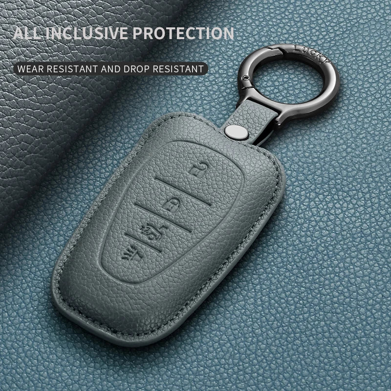 PU Leather Key Fob Cover for Chevy Malibu, Camaro, Cruze, Equinox, Bolt