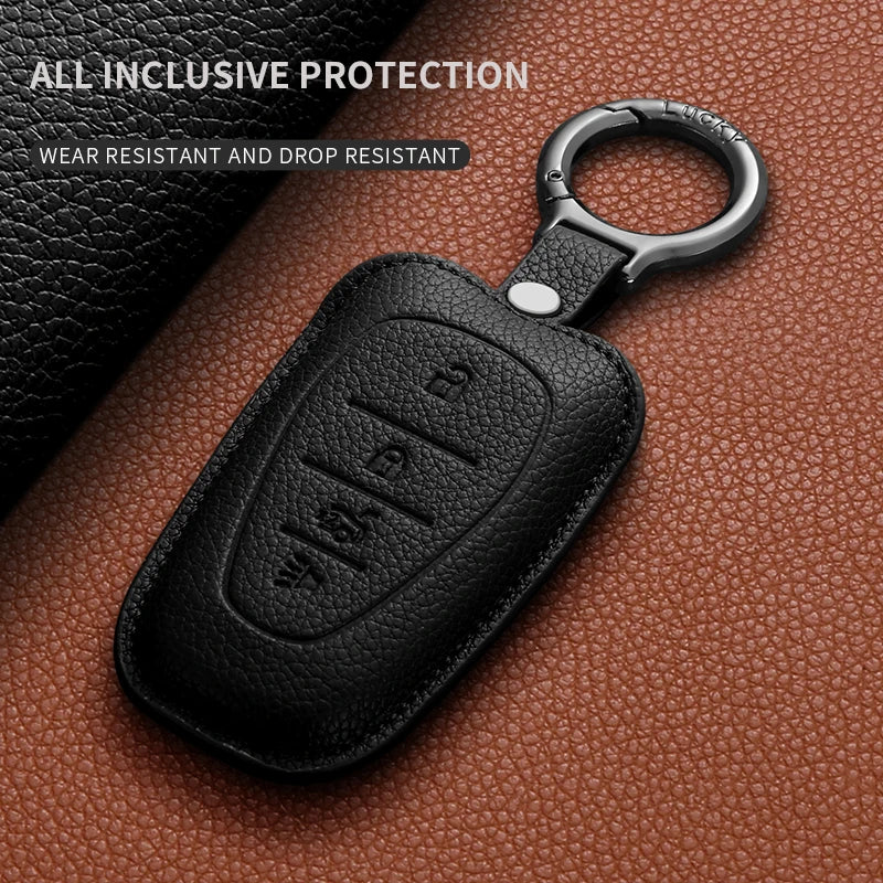 PU Leather Key Fob Cover for Chevy Malibu, Camaro, Cruze, Equinox, Bolt