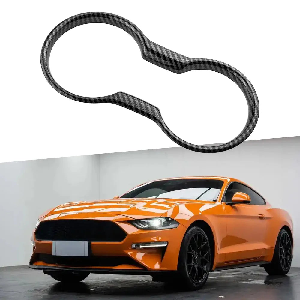 Carbon-Look Front Cup Holder Trim for 2015-2022 Ford Mustang