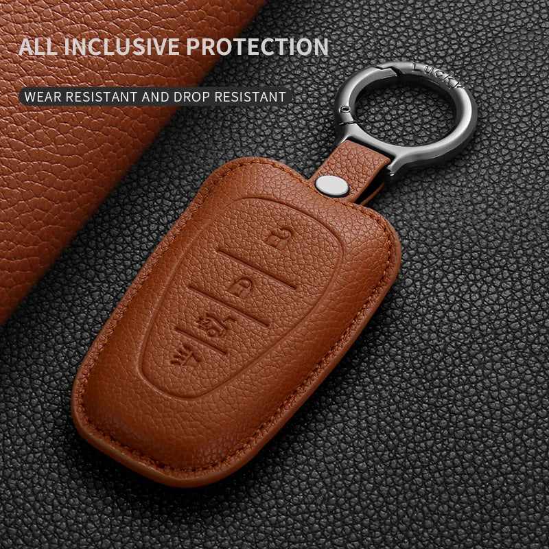 PU Leather Key Fob Cover for Chevy Malibu, Camaro, Cruze, Equinox, Bolt