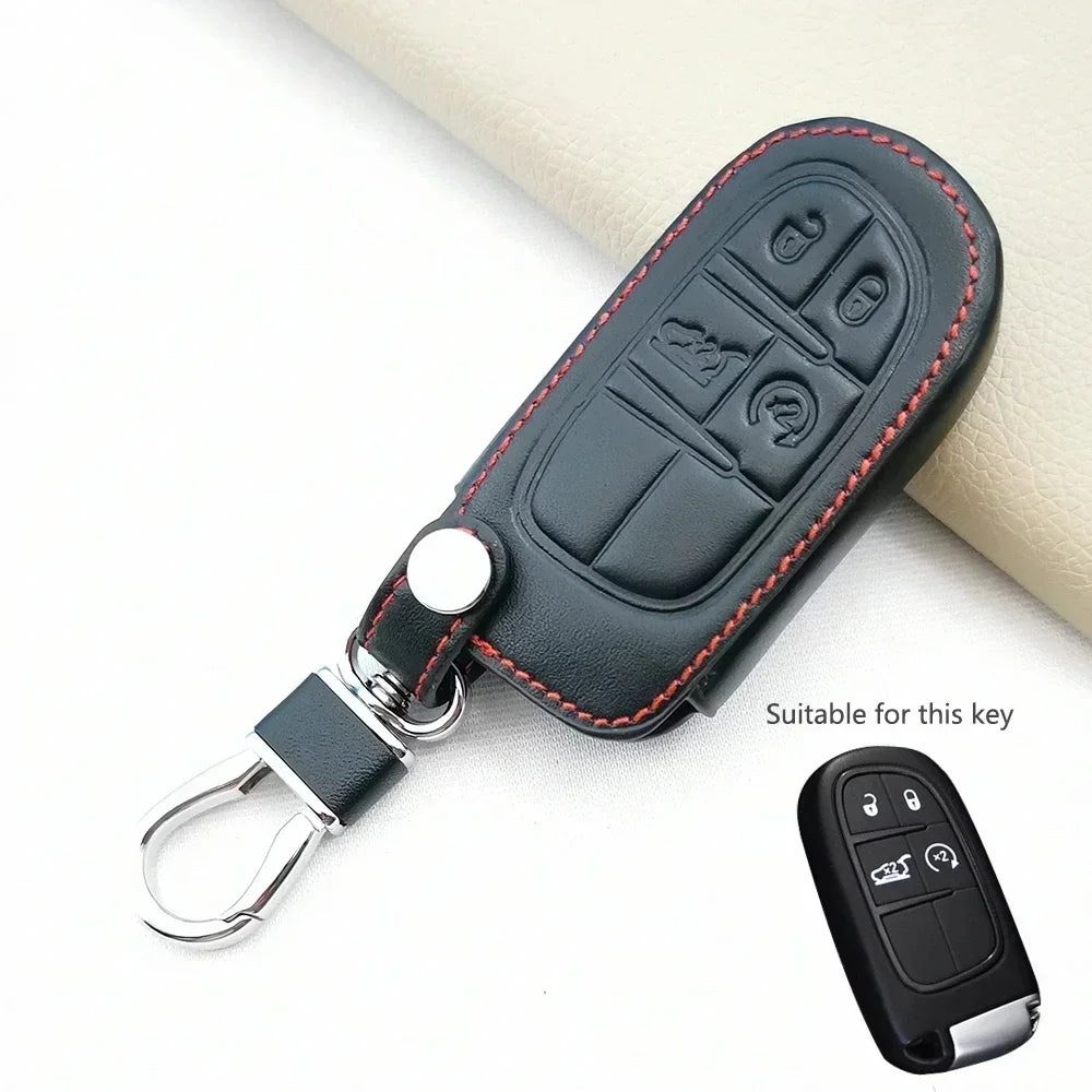 PU Leather Key Case for Jeep Cherokee / Compass, Chrysler 300C, Dodge Challenger