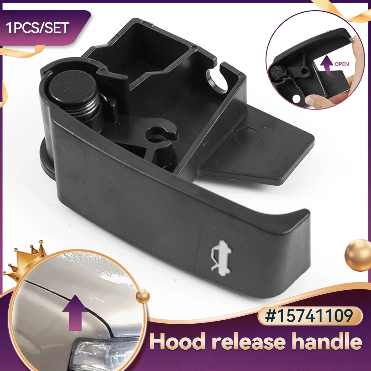 Hood Release Pull Handle for 1999-2006 Chevy Silverado / GMC Sierra