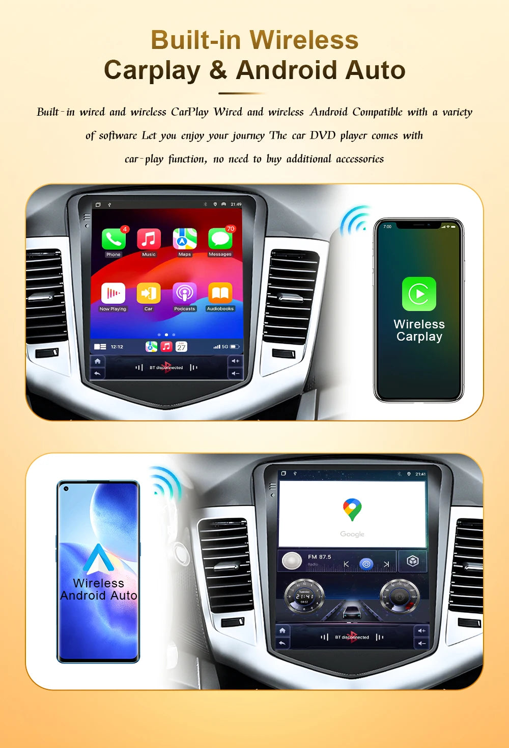 9.7 in. Android CarPlay Head Unit for 2013-2019 Ford Escape