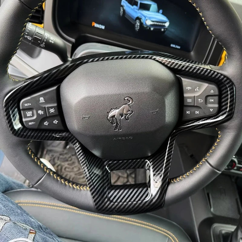 Steering Wheel Trim for 2024-2025 Ford Bronco, Carbon-Fiber Look