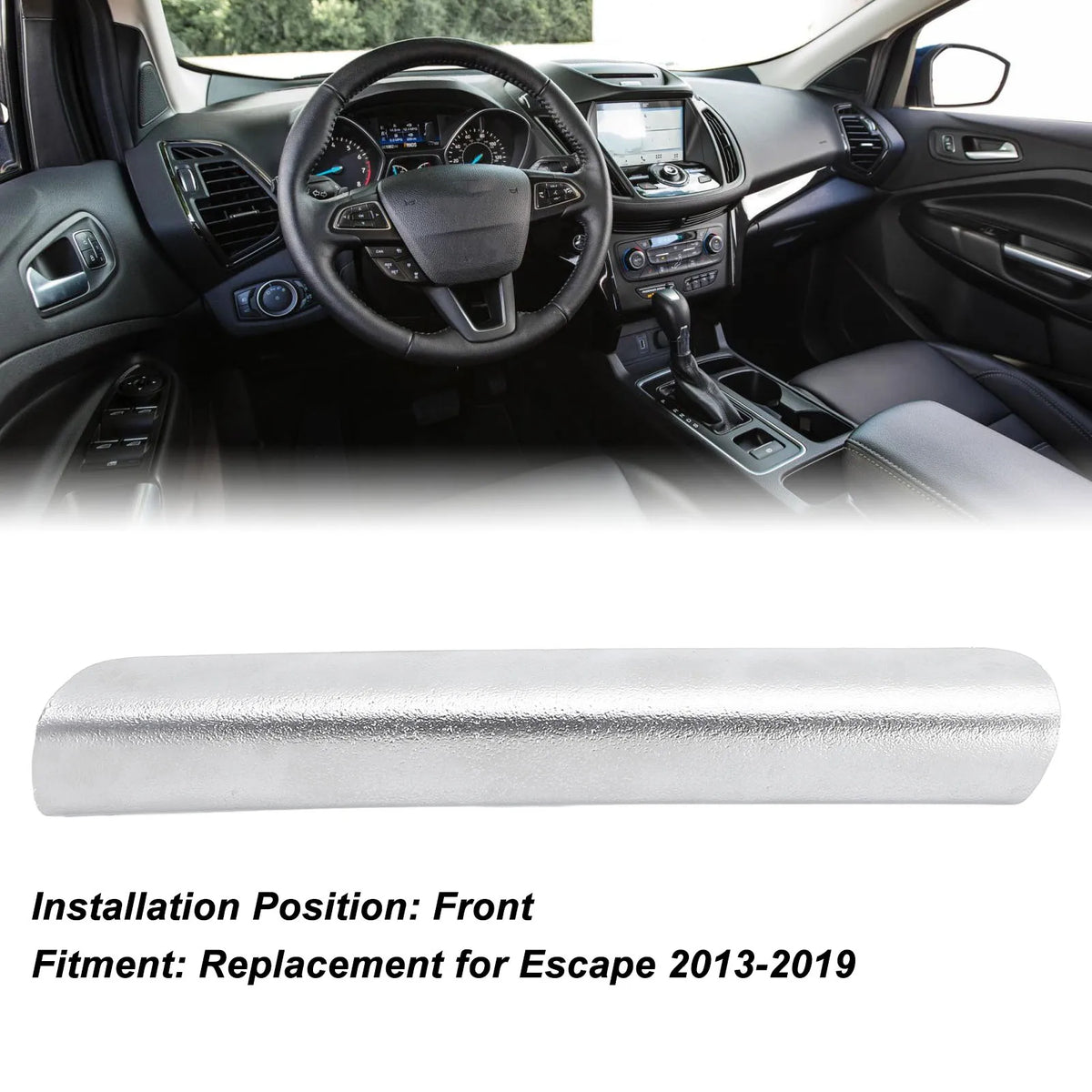 Interior Front Door Handle Trim Cover for 2013-2019 Ford Escape, Silver