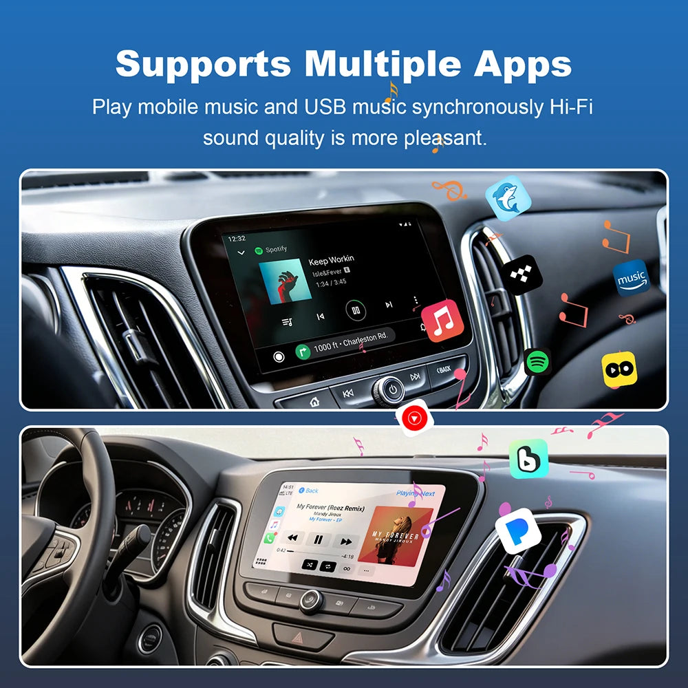 Wireless CarPlay Adapter for 2014-2018 Chevy Silverado, 8 in. Screen