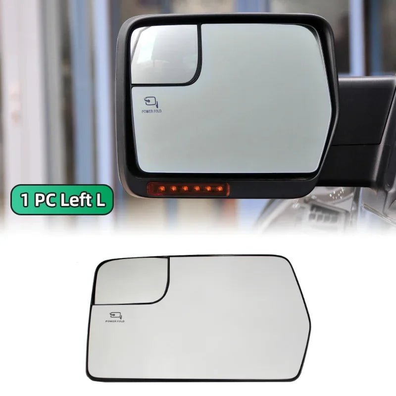 Side Mirror Glass for 2011-2014 Ford F-150, Heated, Wide Angle