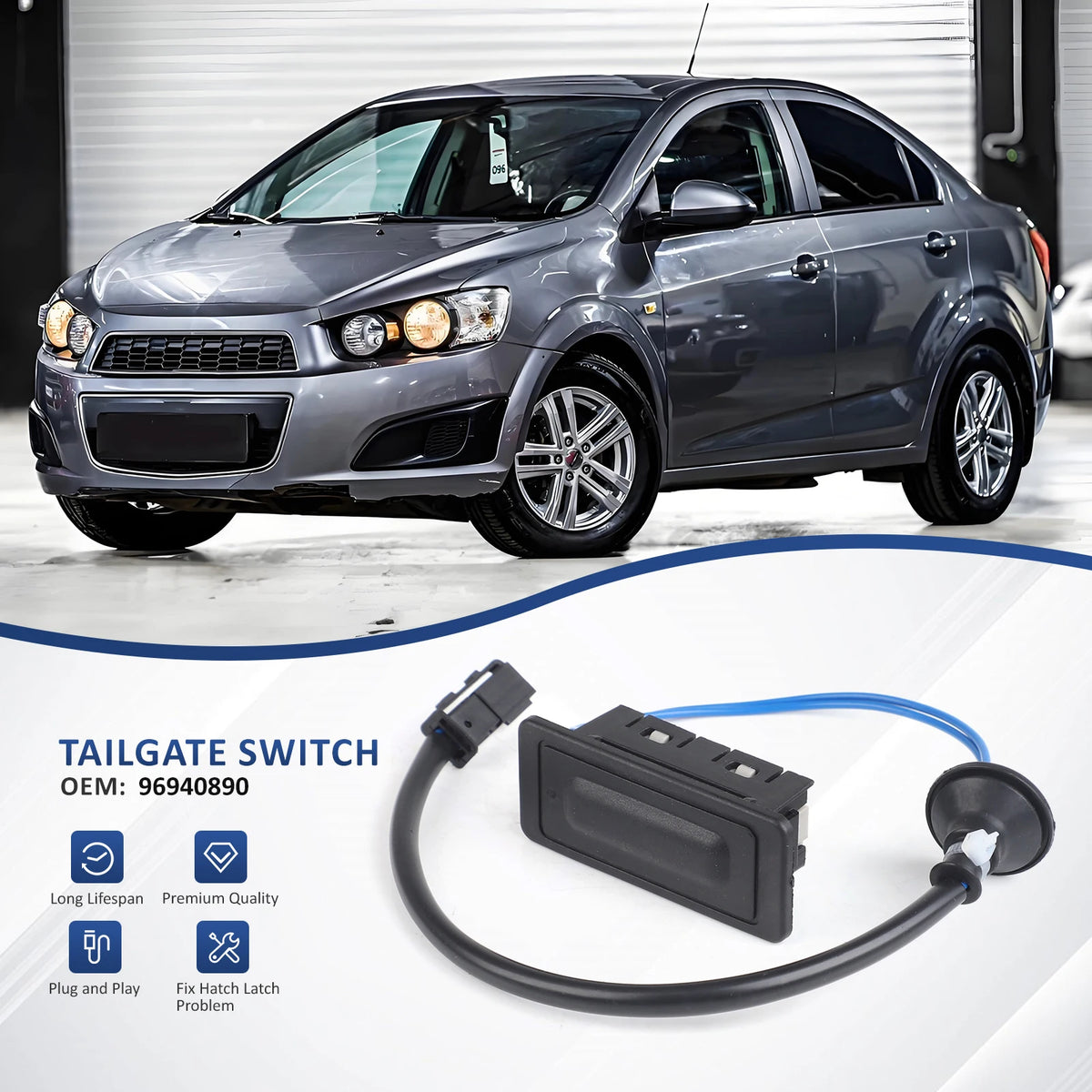 Trunk Release Switch for 2012-2019 Chevy Sonic Sedan, 96940890
