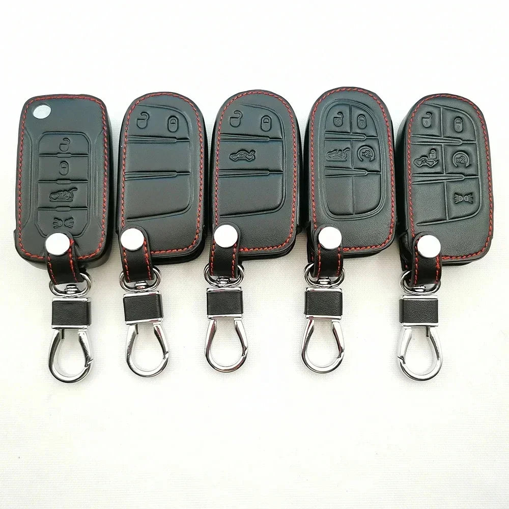 PU Leather Key Case for Jeep Cherokee / Compass, Chrysler 300C, Dodge Challenger