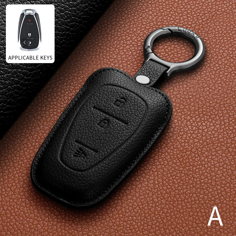 PU Leather Key Fob Cover for Chevy Malibu, Camaro, Cruze, Equinox, Bolt