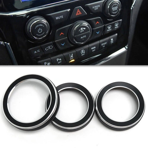 3-Piece Knob Ring Cover Set for 2014-2021 Jeep Cherokee / Grand Cherokee