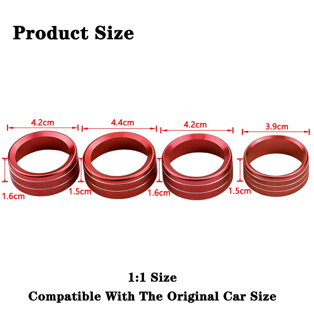 Climate Control Knob Cover Set for 2018-2023 Jeep Wrangler JL / Gladiator JT