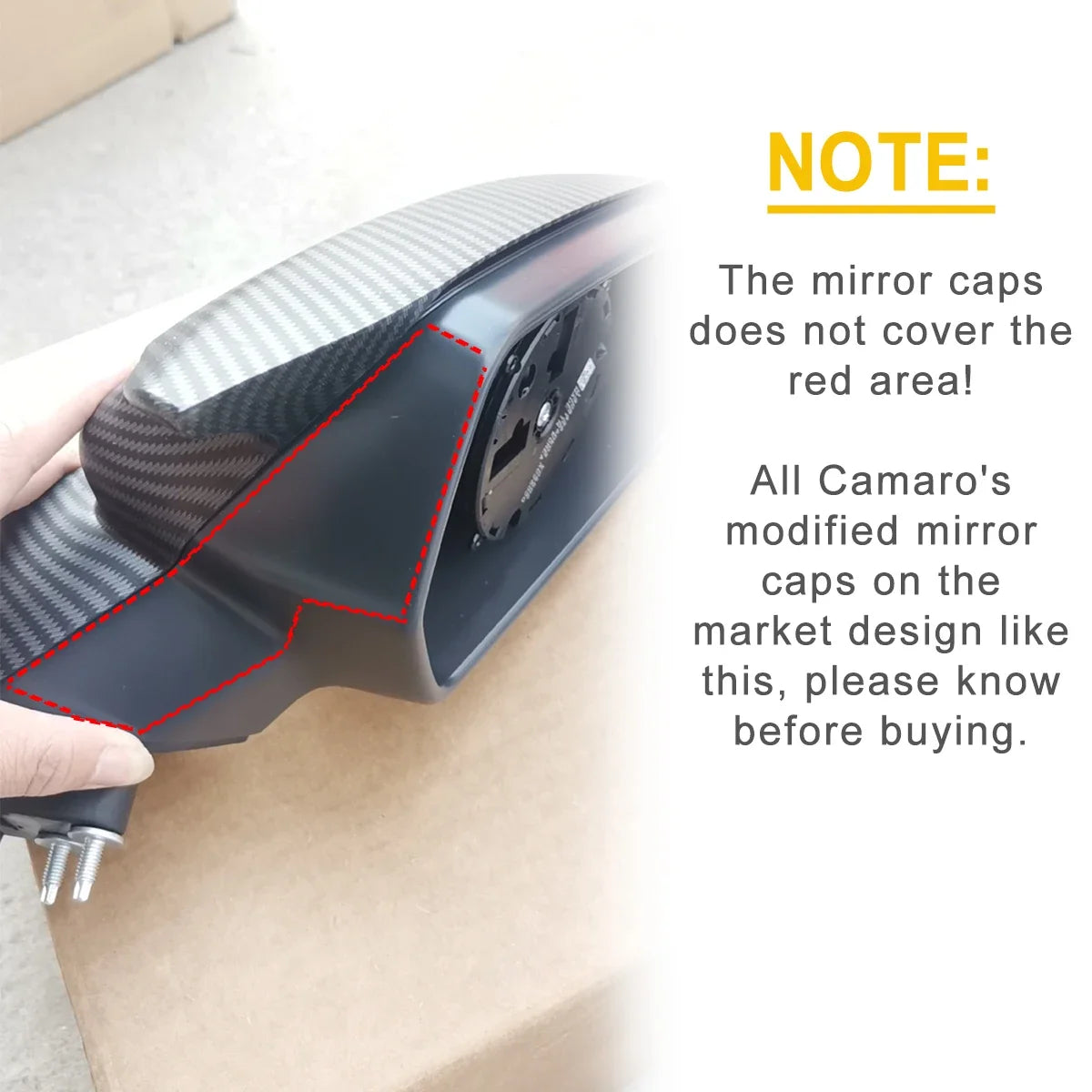 Side Mirror Cap Covers for 2016-2022 Chevy Camaro