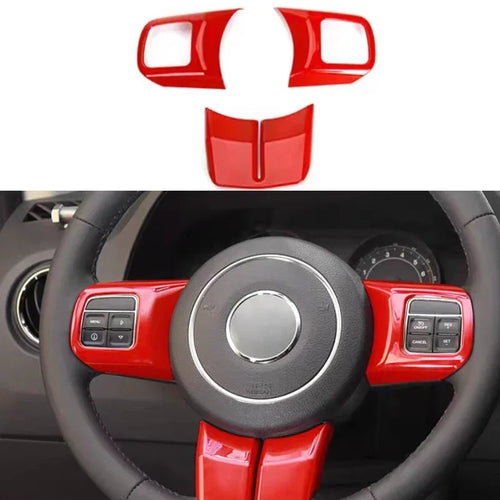 3-Piece Steering Wheel Trim for Jeep Wrangler JK, Compass, Patriot