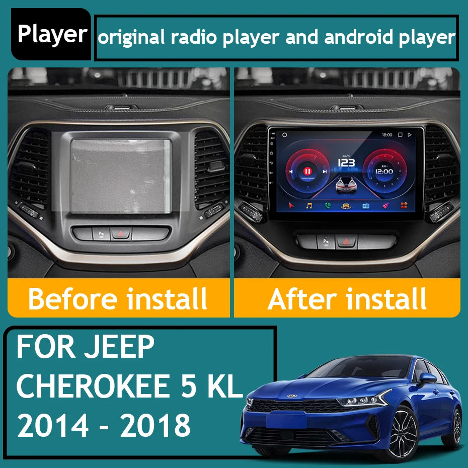 10 in. Android CarPlay Head Unit for 2014-2018 Jeep Cherokee KL