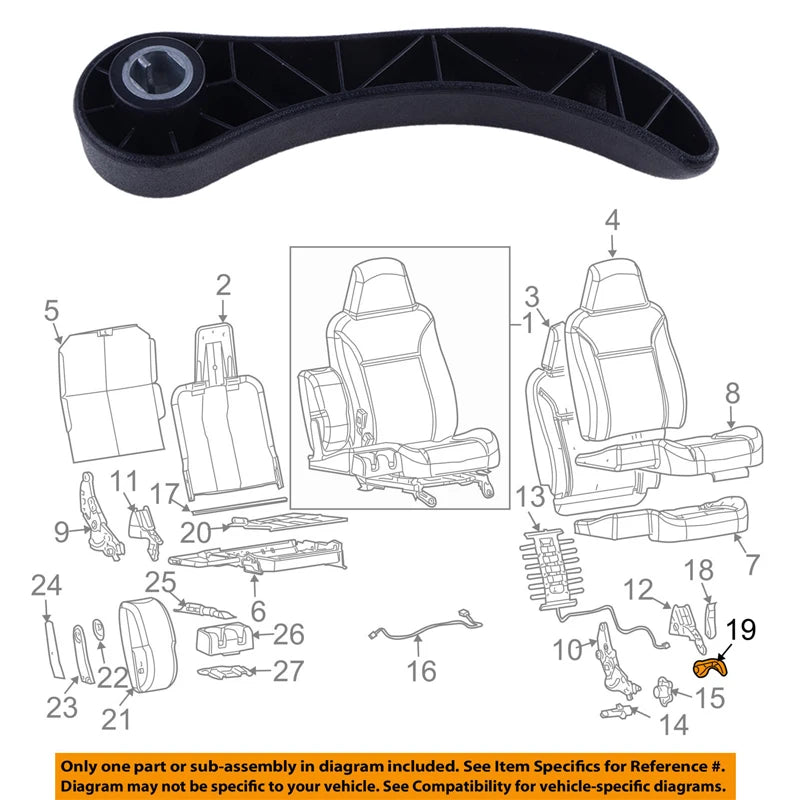 Driver Side Seat Adjust Lever for 2004-2012 Chevy Colorado / GMC Canyon