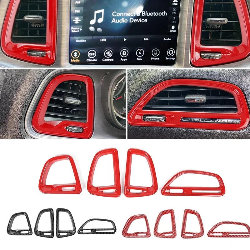 Center Console Air Vent Trim, 4-Piece, 2015-2020 Dodge Challenger