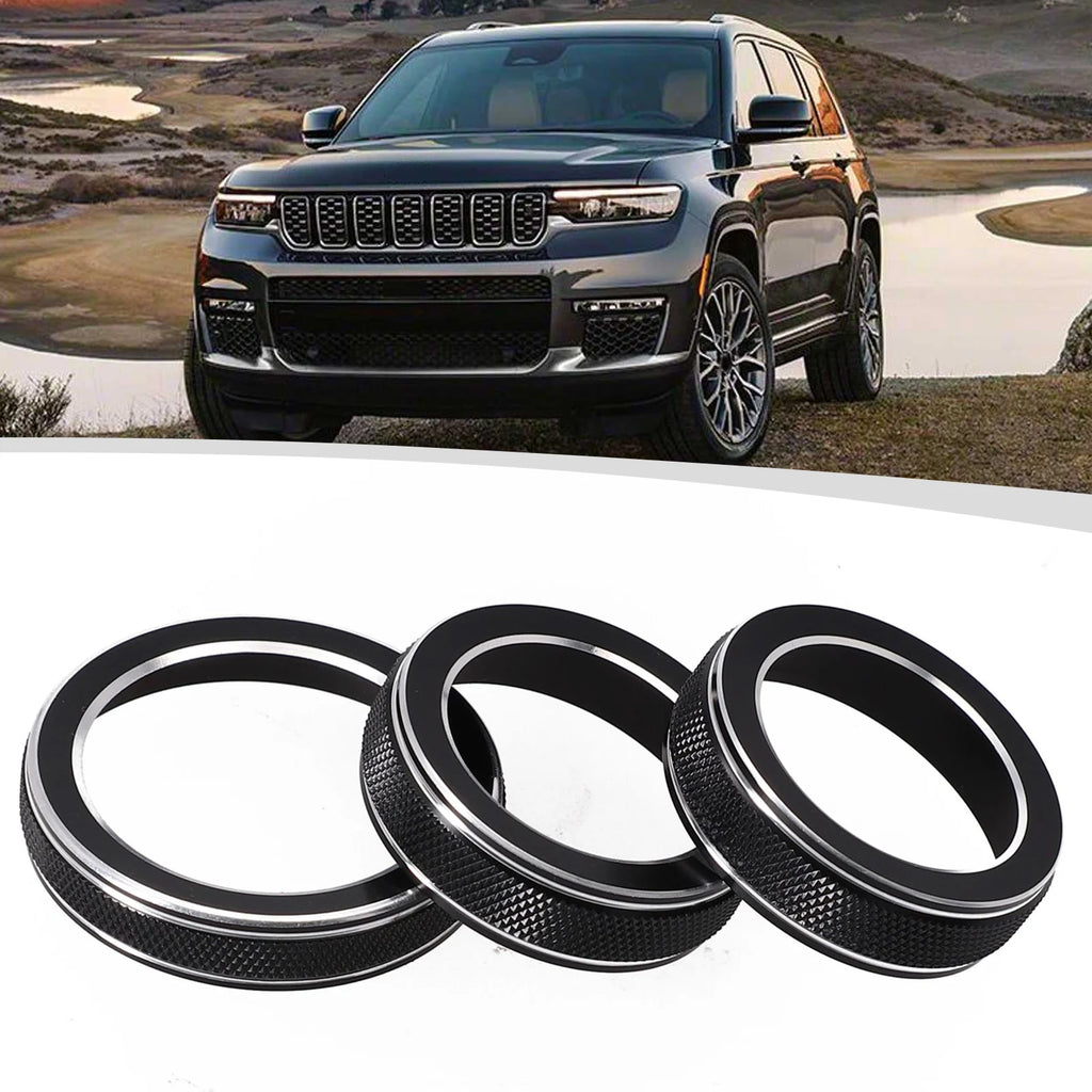 3-Piece Knob Ring Cover Set for 2014-2021 Jeep Cherokee / Grand Cherokee