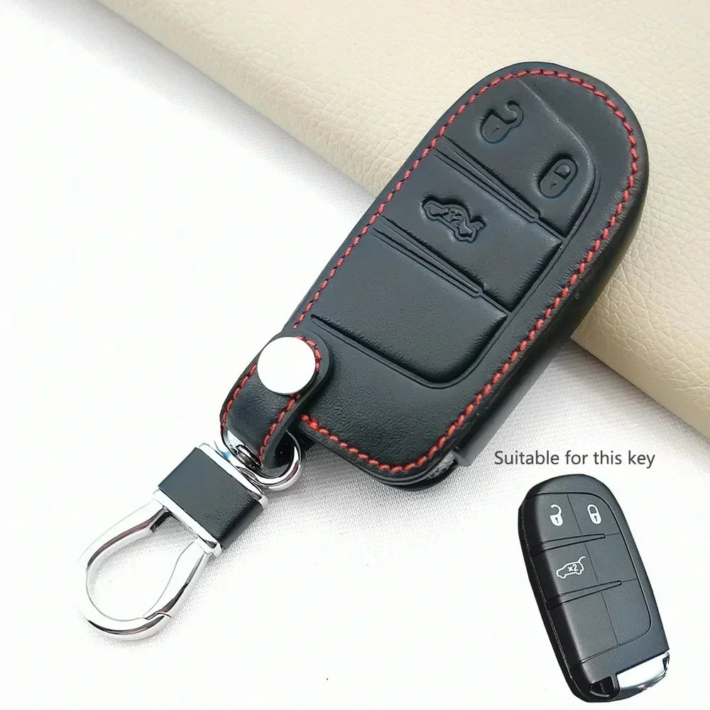 PU Leather Key Case for Jeep Cherokee / Compass, Chrysler 300C, Dodge Challenger