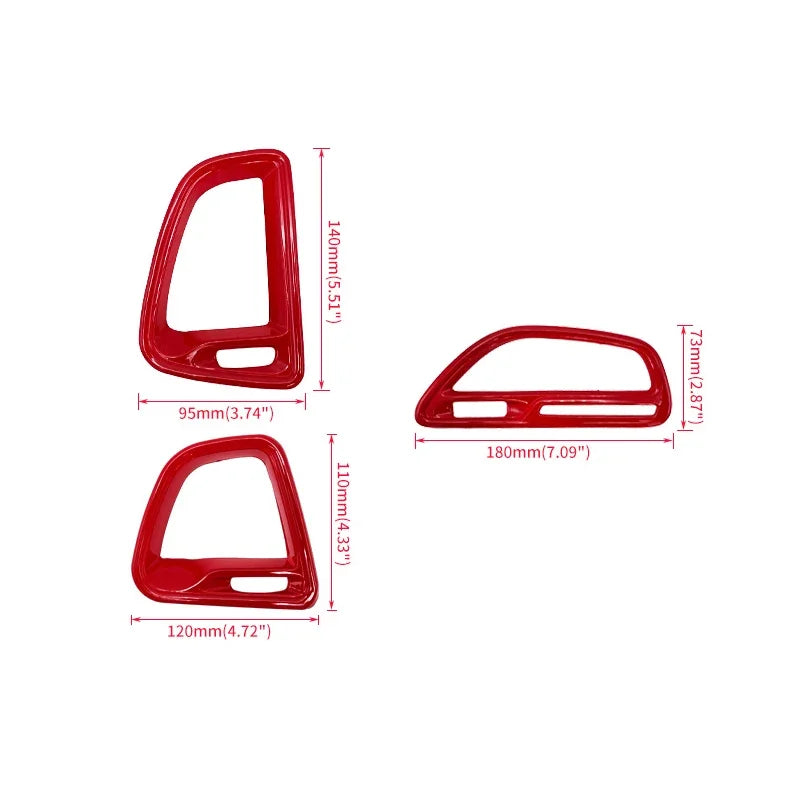 Center Console Air Vent Trim, 4-Piece, 2015-2020 Dodge Challenger