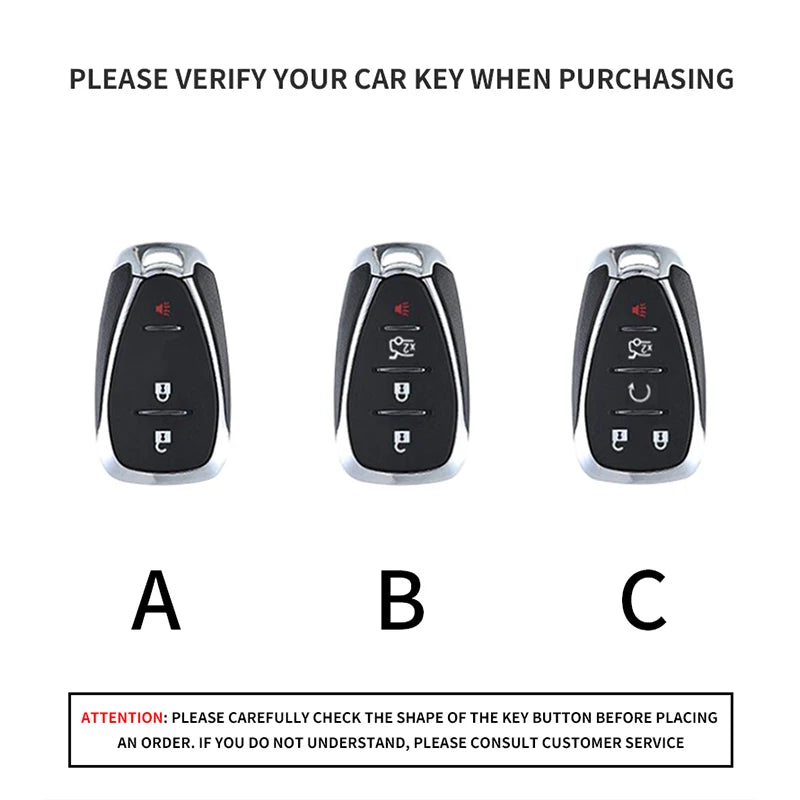 PU Leather Key Fob Cover for Chevy Malibu, Camaro, Cruze, Equinox, Bolt