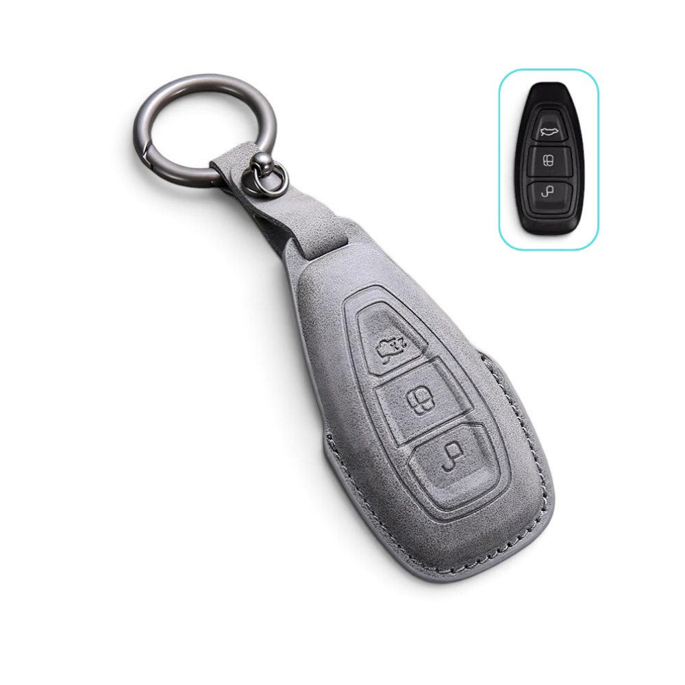 Suede-Finish Key Fob Cover for Ford F-150, Mustang, Explorer, Bronco