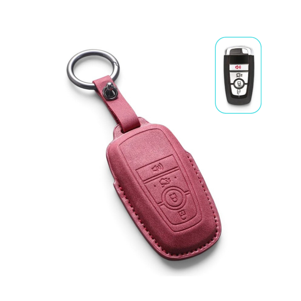 Suede-Finish Key Fob Cover for Ford F-150, Mustang, Explorer, Bronco