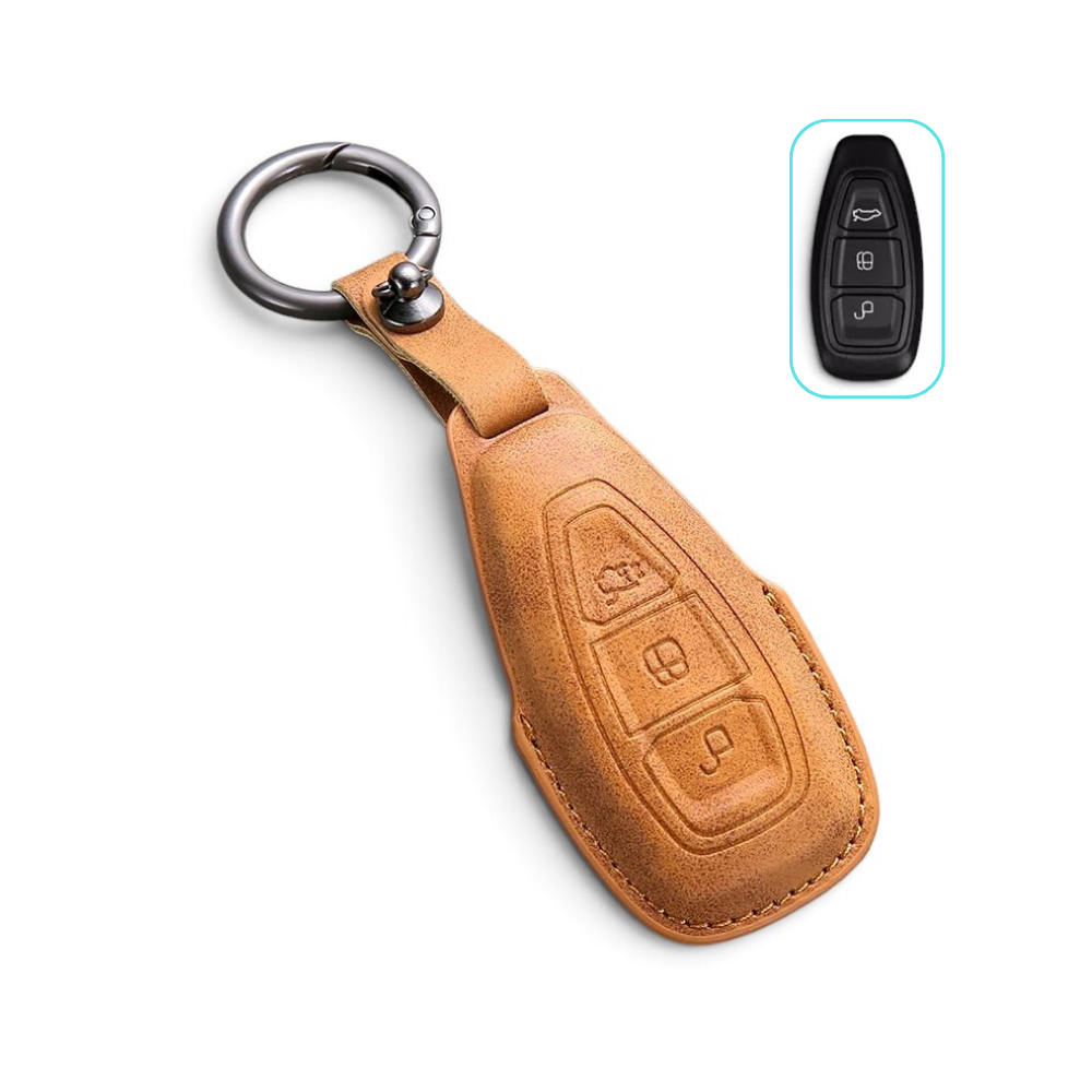Suede-Finish Key Fob Cover for Ford F-150, Mustang, Explorer, Bronco