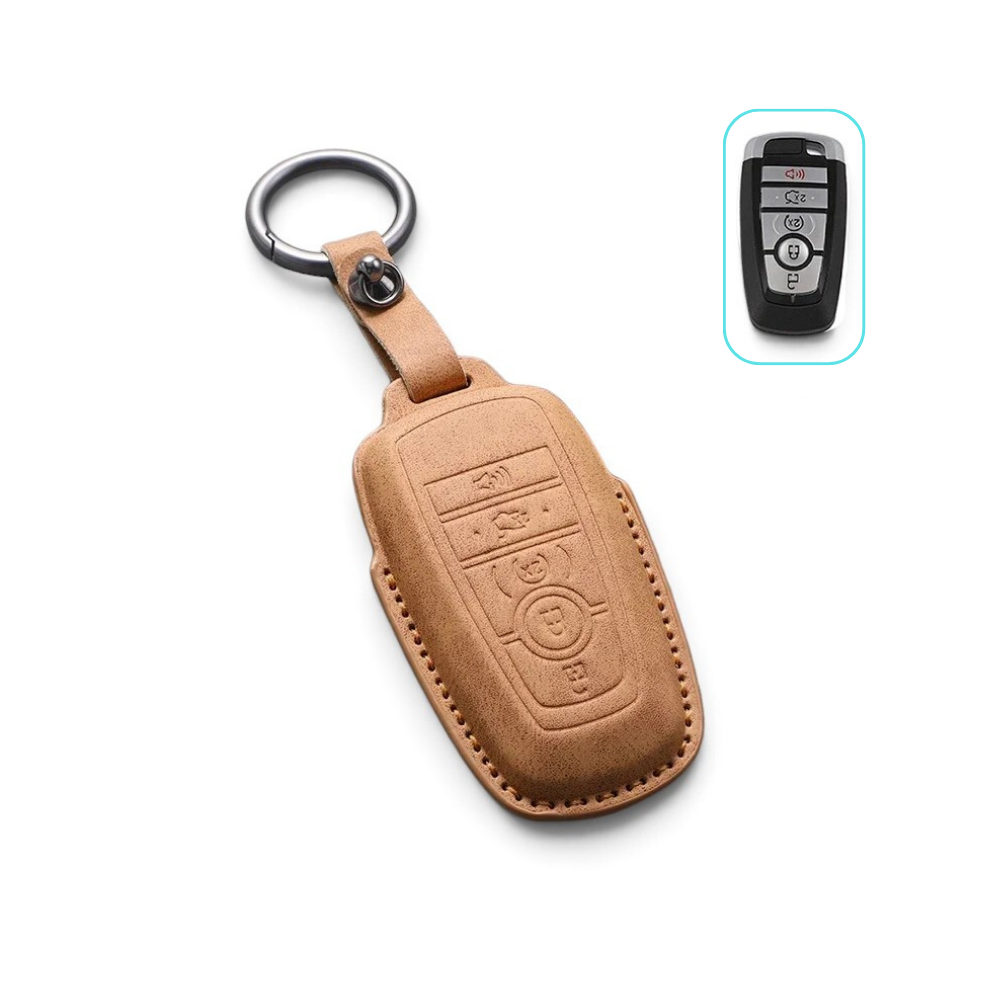 Suede-Finish Key Fob Cover for Ford F-150, Mustang, Explorer, Bronco