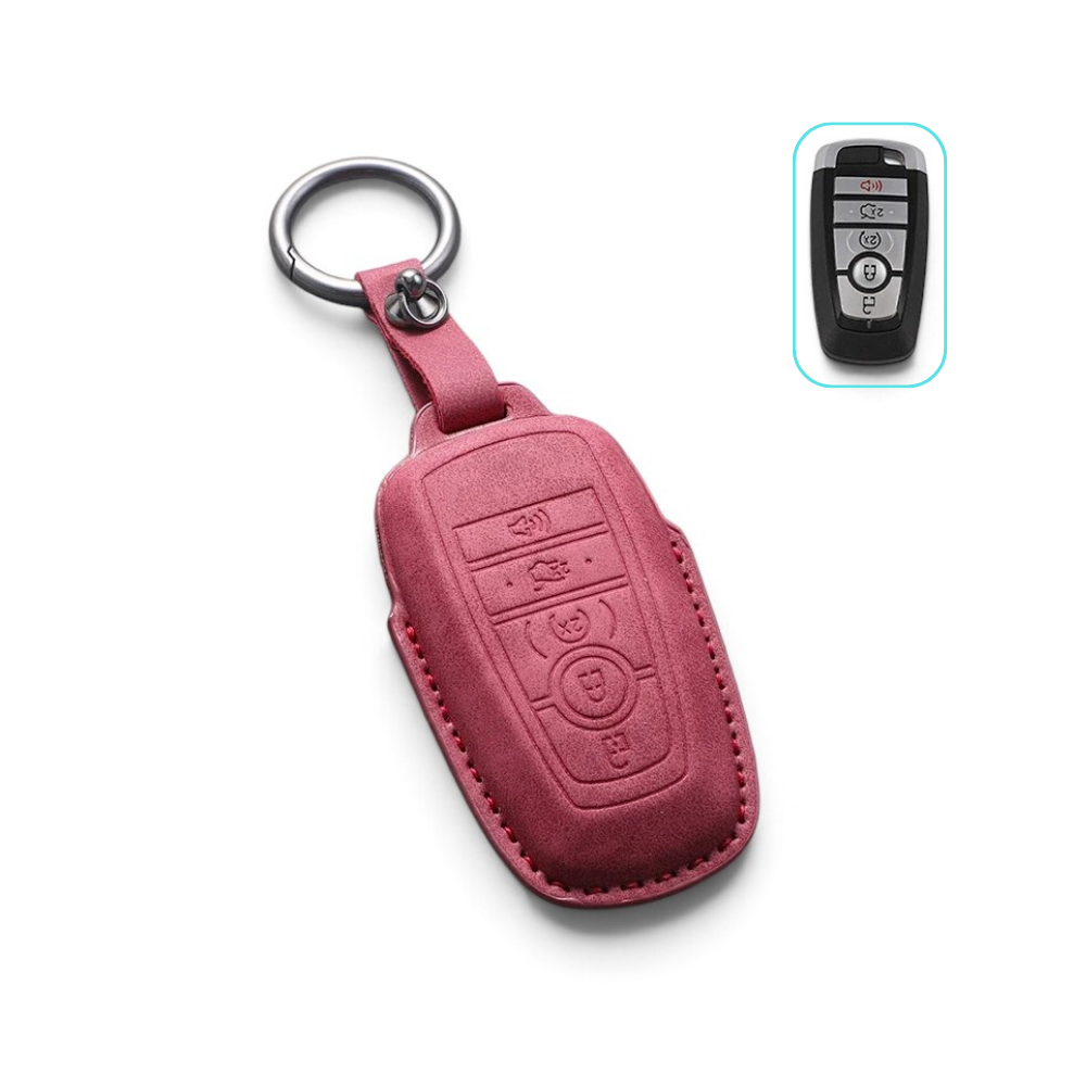 Suede-Finish Key Fob Cover for Ford F-150, Mustang, Explorer, Bronco