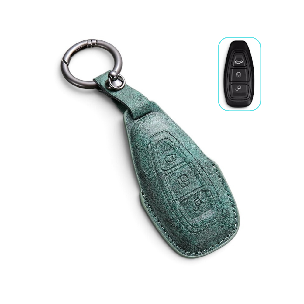 Suede-Finish Key Fob Cover for Ford F-150, Mustang, Explorer, Bronco